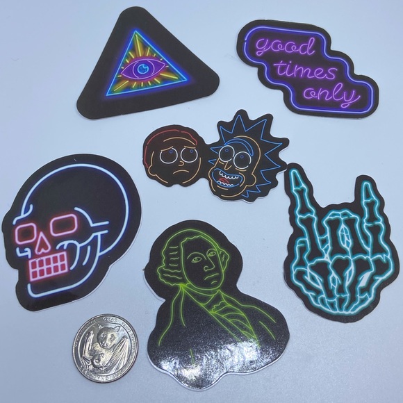 Neon style graffiti stickers - Picture 2 of 4